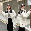 Kadınlar Down 2023 Kış Yastıklı Ceket Kadınlar Koreli Gevşek Kalın Zippper Kabarcık Kadın Moda Sıcak Siyah Kırpılmış Paltolar