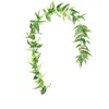 Decorative Flowers & Wreaths 200cm Tropical Fake Rattan Plastic Plants Long Artificial Vine Wall Hanging Ivy Real Touch Leaves Strip For Gar