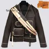 Herren Lederjacken Mode Winter Dicker Mantel Lässige winddichte Jacke Stilvolle Damen Warme Oberbekleidung Klassische Druckjacke Damenbekleidung 22FW Großhandel