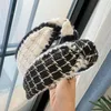 New Fashion Headband For Women Classic Plaid Turban Autum Winter Headwear For Adult Wide Side Hair Accessories