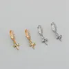 Hoop Earrings 1Pair Vintage Colorful Zircon Cross For Women European Punk Fashion Shiny Geometric Small Ear Stud Jewelry