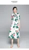 Party Dresses Customize Plus Size 3XS-10XL Long Dress For Woman Lady's Casual Bow Decoration Rose Flower Print A Line