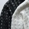 Kvinnors tröjor 2023 Hösten dubbelskikt spetsar ihåligt stickat yttre lager mohair blandad inre krullad ulltröja