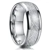 Anéis de casamento 8mm de tungstênio anel de carboneto de prata colorido meteorito polido para homens Mulheres Casal Jewelis Proposition Compromment