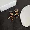 Boucles d'oreilles créoles à Double trou d'oreille, connexion Simple à trois anneaux, petits bijoux perforés, cadeau pour femmes, 2023