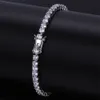 Charmarmband Mässing Tennisarmband AAA CZ 3mm 4mm 5mm 1 rad kubik zirkonia guld silver färg armband mäns och kvinnor is ut hiphop smycken 230406