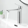 Zlew łazienkowy kran Basin Black Chrome mosiądz jedno uchwyt Mikser Tap Monted Cold 230406