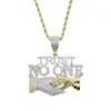 Hip Hop Fashion TopBling Mens Fashion Street Rap Jewelry Pendant Necklace Full 5A Zircon 18k Real Gold Plated Jewelrys