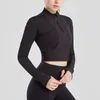 Aktywne koszule Salspor Half-Zip Sports Top Long-Sleeved Joga Joge Szybkie wysuszenie Slim Running Tight Elastic Fitness Tee Activewear