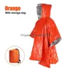 Raincoats Emergency Survival Rain Poncho Thermal Space Blanket Raincoat Heat Reflective Waterproof For Tent Cam L230620 Drop Deliver Dhzle