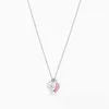 Tiffanyans S925 Högkvalitativ halsband Klassisk dubbelhjärtplatta hänge med dropplim och diamantpläterad hjärtbandhalsband