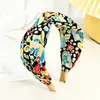 Flower Printing Chiffon Headbands for Women Gifts Fashion Floral Fabric Hairbands Center Knotted Hair Ornaments Girls Ladies Hair Accessories