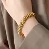 Exagerado ot fivela grossa corrente colar pulseira personalidade tendência conjunto titânio aço dourado jóias para mulher