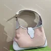 2023 Bolso de hombro de lona colorido de lujo Totes grandes Famoso Afrodita Media luna Bolso para axilas Bolso Bolso de compras informal Patrón de bordado de doble letra