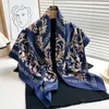 Halsdukar 2023 Twill Silk Scarf Women Print Shawl Hijab Female Neck Tie Wrap Hair Foulard Huvudduk Bandana