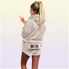 Women Winter Short Pajamas مصمم مقنعين Pajama Set Hoodie Cat Print Shorts Pants Woundits Pajamas Complets Sets Home Cloth1263403