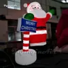 Attractive Giant Advertising Inflatable Santa Claus Balloon Saint Nicholas Red Air Blow Up Father Christmas With A Guideboard For Outdoor Event