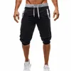 Herrshorts Herr Casual Sommar Fritid Knälång Färg Patchwork Joggare Korta träningsbyxor Byxor Bermuda