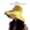 قبعات دلو بيريتس الصيف غير الرسمي قبعة واقية من أشعة الشمس من جانب شماس عريض عريض قابلة للطي الصياد ملحقات أزياء أشعة الشمس