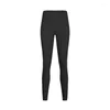 Leggings pour femmes Pantalon de yoga nu brossé double face sans ligne d'embarras taille haute taille haute élastique fitness sport recadré