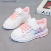 Sneakers Four Seasons Children's Shoes Soft Bottom Fashion Leather Kids Flat Sneakers Cartoon Princess Girls Casual Sports Running ShoesL231106