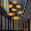 Lâmpadas pendentes modernas criativas de bambu Luzes LEDs Ásia Wood Light Sala de jantar Lâmpada de sala de jantar El Restaurant Kitchen Home pendurada luminosa