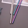 Colorful 304 Stainless Steel Beverage Drinking Straw 6-shaped Reusable 6 9 Bent SS Metal Tumbler Barware Tool 240mm Water Juice Milk Tea Coffee Party Cocktail Picks