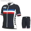 Wielrenshirtsets Frankrijk Team Zomer Wielrenshirtsets 2023 Bicyc Short Seve Fietskleding Korte broek MTB Mallot Ciclismo Hombre Body Suit Q231107