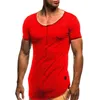 Abiti da uomo B6008 T-shirt tinta unita manica corta T-shirt estive casual da uomo Fitness