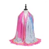 Scarves Spring Summer Satin Geometric Printed Scarf Versatile Long Fashion Decoration Big Shawls Women Foulard