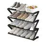 Neue Z-förmige Schuhe Kleiderbügel Rack Home Abnehmbare zusammengebaute Schuhschulen Studentenlosenlager organisieren Regal Sneakers Pantoffel Schränke