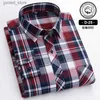 Men's Casual Shirts New Cotton Plaid Casual Shirts For Men Long Sleeve Fashion Print Checked Regular Fit Mens Plaid Shirts Dress Daily Clothing Soft Q231106