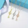 TiffanyBeadネックレスTiffanyJewelry Desginer High Edition Hello Qiqiフルダイヤモンドキーネックレス