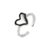クラスターリングVentfille 925 Sterling Silve Love Heart Ring for Women Girl Gifterレトロ甘いロマンチックジュエリードロップ