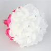 花嫁のための装飾花クリスタルシルクバラの花嫁介添人の手を保持するブーケ人工乾燥赤ちゃん呼吸