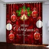 Curtain Christmas Curtains For The Living Room Hall Bedroom Kicthen Short Windows Grommet Top Home Decor 2 Panels