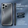 Luxur Metallic Aluminium Fall Prevention Telefonfodral för iPhone 15 14 Plus 13 12 14 Pro Max Lens Glass stötsäker metallskydd
