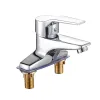 Bathroom Faucet Double-Hole Basin Hot And Cold Water Faucet Bathroom Sink Mixing Valve Switch Stainless Steel Sink Mixer Tap