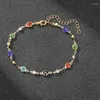 Braccialetti con ciondoli Alla moda semplice braccialetto rotondo di cristallo catena di strass per le donne braccialetto regolabile regalo di compleanno di gioielli classici