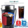 Bouteilles d'eau Tyeso Thermos Tasse Thermique pour Bière Froide Tasse à Café Gobelet en Acier Inoxydable avec Paille Boisson de Voyage Isolée 230406