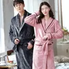 Dames slaapkleding liefhebbers nachtkleding warm flanel gewaad vrouwen nachthemd kimono badrobe jurk winter koraal fleece huiskleding