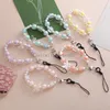 Sweet Bowknot Beads Lanyard Phone Chain Universal Acrylic Pärled Anti-Drop Phone Rope Telefonfodral Hängande ornament Dekorationer