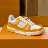 Мужские кроссовки Virgil Trainer Джинсовая парусиновая обувь Женские кроссовки на платформе с тиснением на шнуровке Кожа Abloh Зеленый Красный Джинсовый Белый Синий Обувь с буквами Уличная повседневная обувь