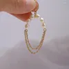 Pendientes colgantes Retro con borlas de perlas de agua dulce de acero inoxidable para mujer, regalo que no se decolora, venta al por mayor