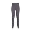 Leggings pour femmes Pantalon de yoga nu brossé double face sans ligne d'embarras taille haute taille haute élastique fitness sport recadré