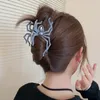 Cute Velvet Spider Hair Claws Pearl Crystal Spider Claw Clip Clamps for Gift Party