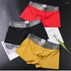 Underbyxor 2023 Fashion Mens Ultra Thin Ice Silk Transparenta Sexiga boxare trosor manliga gay shorts man hipster underkläder erotiska underkläder