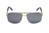 Moda clássico 02589 óculos de sol para homens metal quadrado moldura de ouro uv400 mens estilo vintage atitude óculos de sol proteção designer óculos com caixa