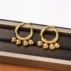 French Ins Unique Precision Stud Craftsmanship Small Beads Brass Earrings For Women Detachable Ear Buckle Jewelry Fashion Accessories