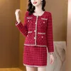 Two Piece Dress Tesco Fashion Women Suit 2 Pieces Blazer Skirt Set For Office Lady Formal Wedding Party Elegant Jacket Mujer